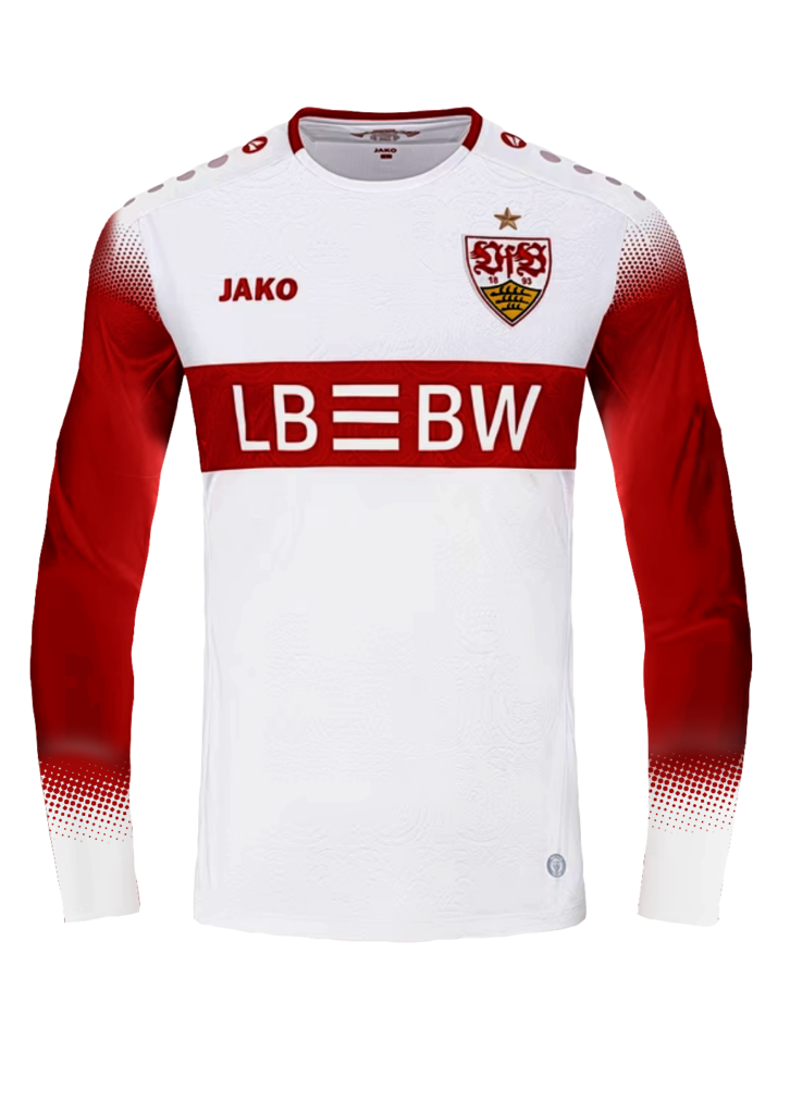 Nicht das offizielle Langarm-Trikot, wir haben es nur simuliert und geben uns dafür 7 von 7 Cannstatter Kannen.